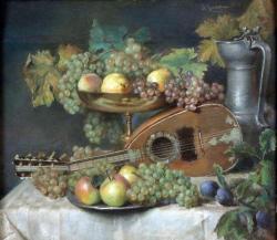 Gratia charles louis nature morte a la mandoline 1852